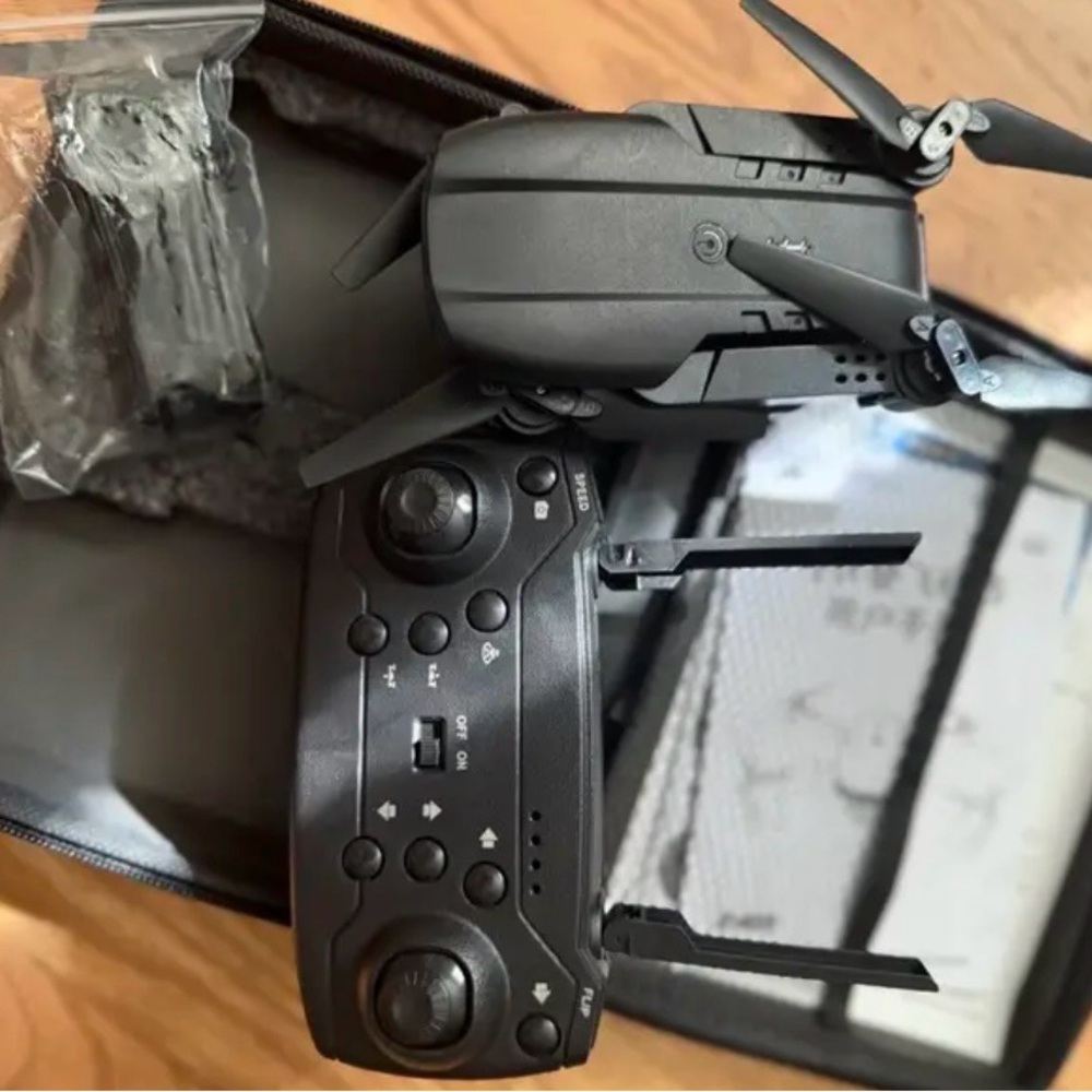 Foldable Black Drone with Remote Controller